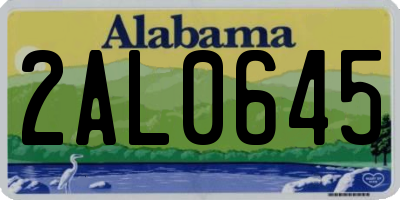 AL license plate 2AL0645