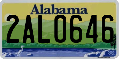 AL license plate 2AL0646