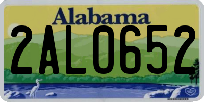 AL license plate 2AL0652