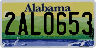 AL license plate 2AL0653