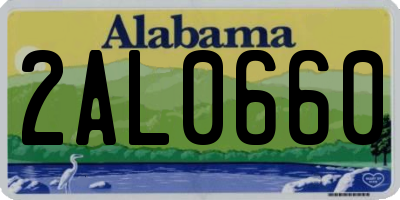 AL license plate 2AL0660