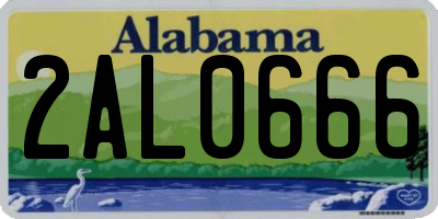 AL license plate 2AL0666