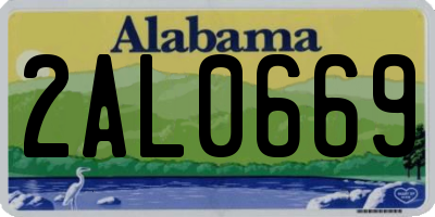 AL license plate 2AL0669