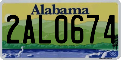 AL license plate 2AL0674
