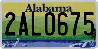 AL license plate 2AL0675
