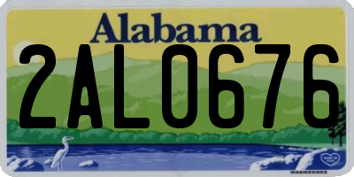 AL license plate 2AL0676