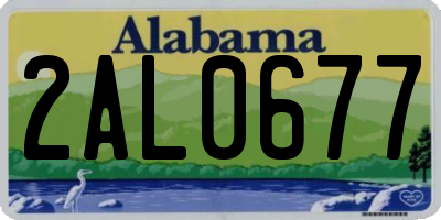 AL license plate 2AL0677