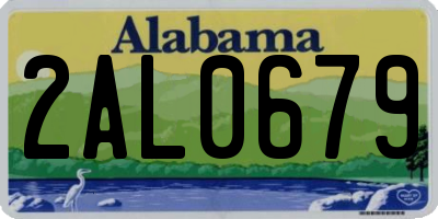 AL license plate 2AL0679
