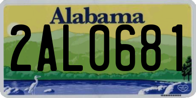 AL license plate 2AL0681