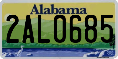 AL license plate 2AL0685