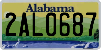 AL license plate 2AL0687