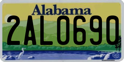 AL license plate 2AL0690