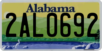 AL license plate 2AL0692