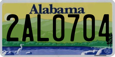 AL license plate 2AL0704