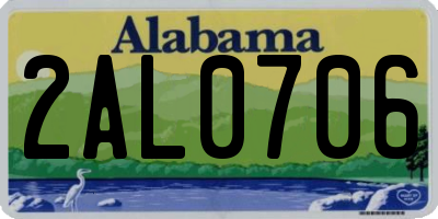 AL license plate 2AL0706