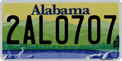 AL license plate 2AL0707