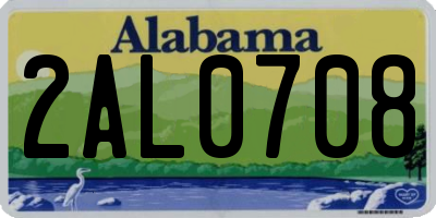 AL license plate 2AL0708