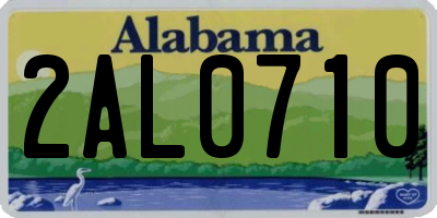 AL license plate 2AL0710