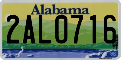 AL license plate 2AL0716