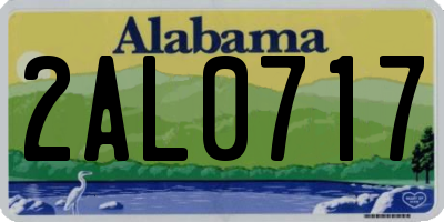 AL license plate 2AL0717