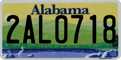 AL license plate 2AL0718