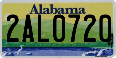 AL license plate 2AL0720