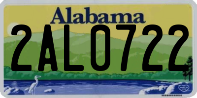 AL license plate 2AL0722
