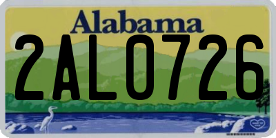 AL license plate 2AL0726