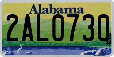 AL license plate 2AL0730
