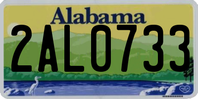 AL license plate 2AL0733