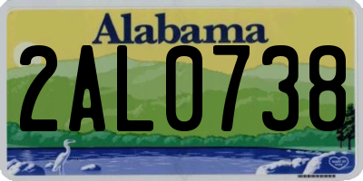 AL license plate 2AL0738