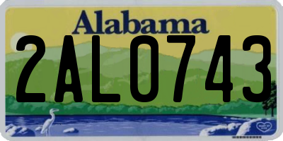 AL license plate 2AL0743
