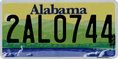 AL license plate 2AL0744