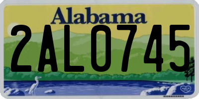 AL license plate 2AL0745