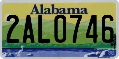 AL license plate 2AL0746