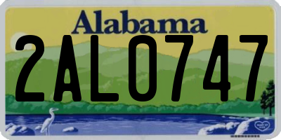 AL license plate 2AL0747