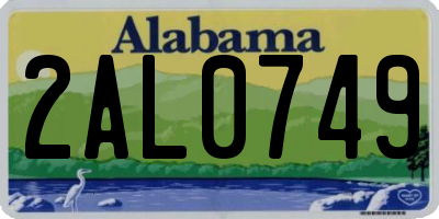 AL license plate 2AL0749