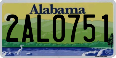 AL license plate 2AL0751