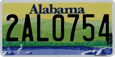 AL license plate 2AL0754