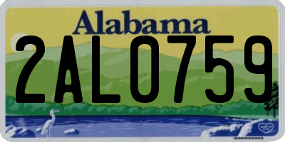 AL license plate 2AL0759