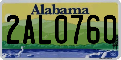 AL license plate 2AL0760