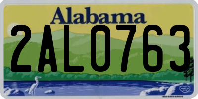 AL license plate 2AL0763