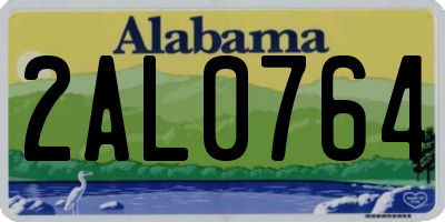 AL license plate 2AL0764