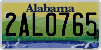 AL license plate 2AL0765