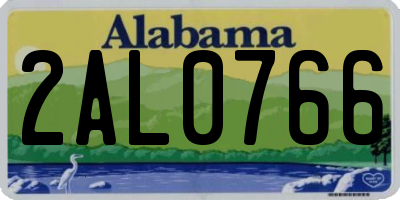 AL license plate 2AL0766