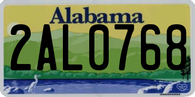 AL license plate 2AL0768
