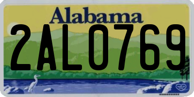 AL license plate 2AL0769