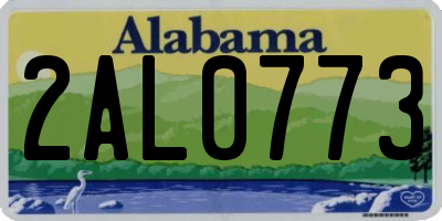 AL license plate 2AL0773