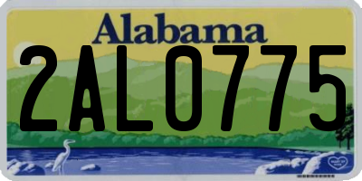 AL license plate 2AL0775