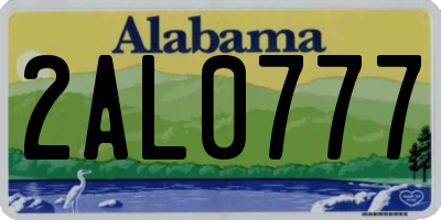 AL license plate 2AL0777